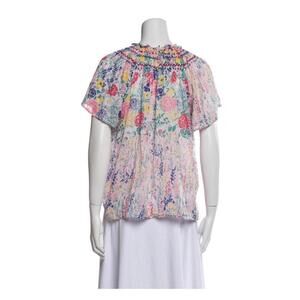 Banjanan Floral Pattern Short Sleeve Blouse sz M